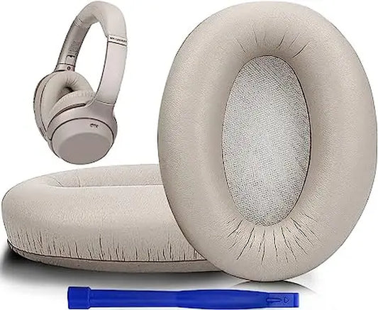 Sony WH-1000XM3 Noise-Canceling Headphones with Protein-Leather Replacement Ear Pads, Acoustic Memory Foam Ear Pads (Gold)