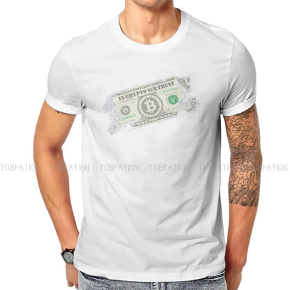 In Crypto We Trust Hip Hop Tshirt Bitcoin Cryptocurrency Miners Meme Casual Polyester T Shirt Summer T-Shirt for Men Women