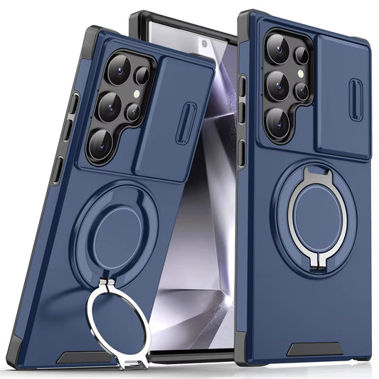 Magnetic Slide Camera Protection Phone Case for Samsung Galaxy S25 Edge, S24, S23 Plus, S21, S22 Ultra, FE, A54, A15, A14, A05, and A05S