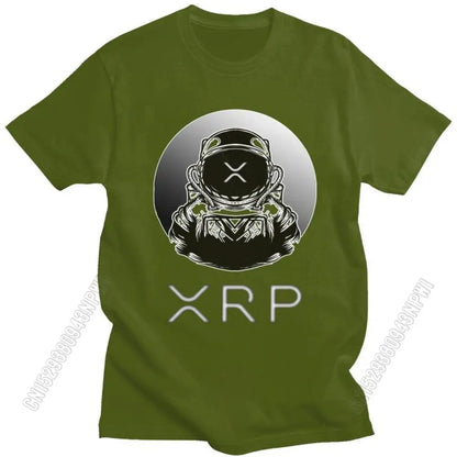 Ripple Xrp to the Moon T Shirt Men Cotton Tshirt Urban Tee Tops Bitcoin T-Shirts Fitted Streetwear Clothing Gift
