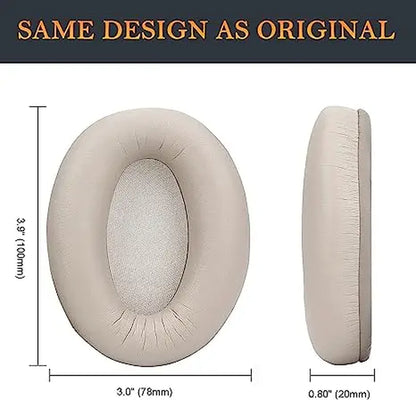 Sony WH-1000XM3 Noise-Canceling Headphones with Protein-Leather Replacement Ear Pads, Acoustic Memory Foam Ear Pads (Gold)