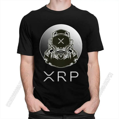Ripple Xrp to the Moon T Shirt Men Cotton Tshirt Urban Tee Tops Bitcoin T-Shirts Fitted Streetwear Clothing Gift