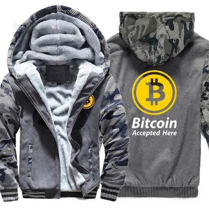 Bitcoin HODL Hoodies Men Cool Coat Thicken Cryptocurrency Sweatshirt Mans Jacket Hoody