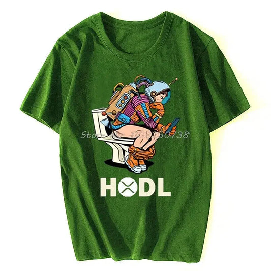 Ripple XRP T-Shirt HODL Space Man on Toilet