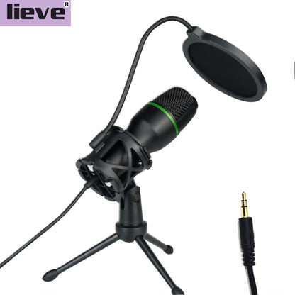 3.5Mm USB/RGB Condenser Wired Microphone for PC Laptop Gaming Podcast Studio Professional Anti-Blowout Desktop Microphone