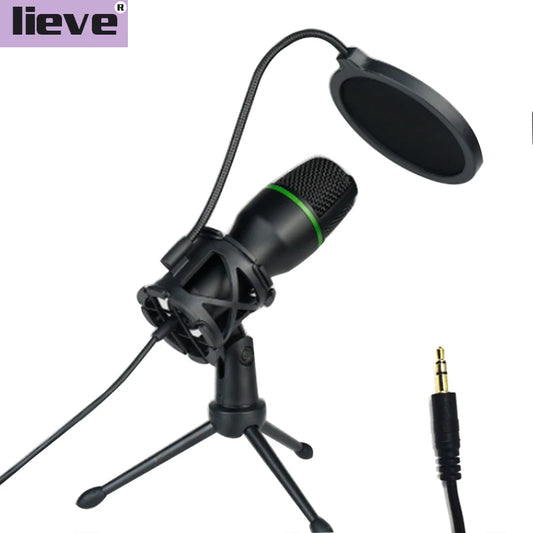 3.5Mm USB/RGB Condenser Wired Microphone for PC Laptop Gaming Podcast Studio Professional Anti-Blowout Desktop Microphone