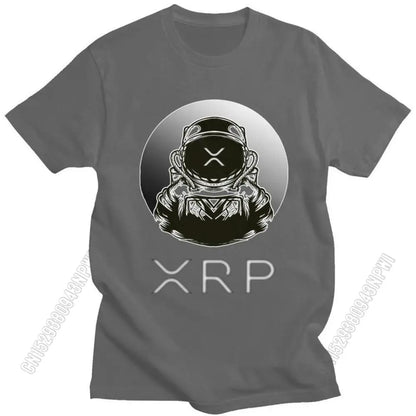 Ripple Xrp to the Moon T Shirt Men Cotton Tshirt Urban Tee Tops Bitcoin T-Shirts Fitted Streetwear Clothing Gift
