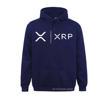 Side by Side Ripple Coin XRP Sweatshirt Unique Design Hoodie Organic Costume Faddish Homme High Street Pullovers Shirt