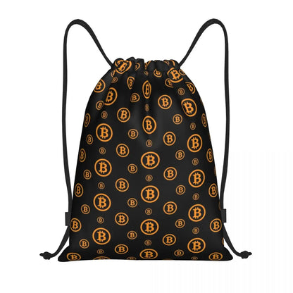Custom Crypto Coins Altcoin Blockchain Logo Drawstring Bag Women Men Lightweight Bitcoin Ethereum Sports Gym Storage Backpack