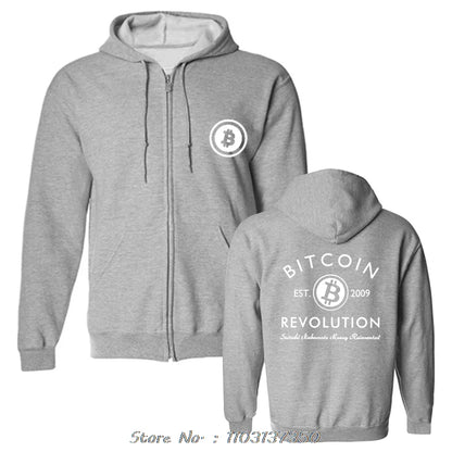 Novelty Bitcoin Revolution Hoodie Men Blockchain