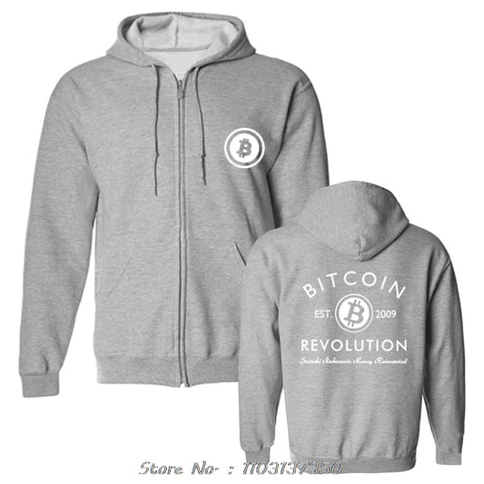 Novelty Bitcoin Revolution Hoodie Men Blockchain
