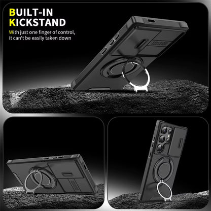 Magnetic Slide Camera Protection Phone Case for Samsung Galaxy S25 Edge, S24, S23 Plus, S21, S22 Ultra, FE, A54, A15, A14, A05, and A05S