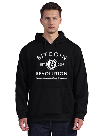 Novelty Bitcoin Revolution Hoodie Men Blockchain